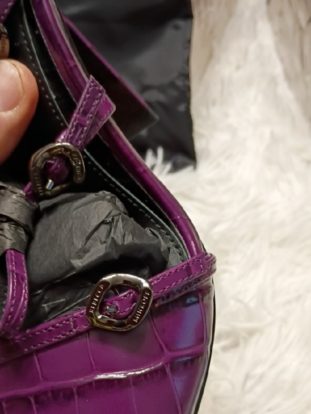 πΉ Rebecca Minkoff πΉ Women's Sz 9.5 Berry Crocodile Mule Pointed Toe π. $245 - Picture 4 of 8